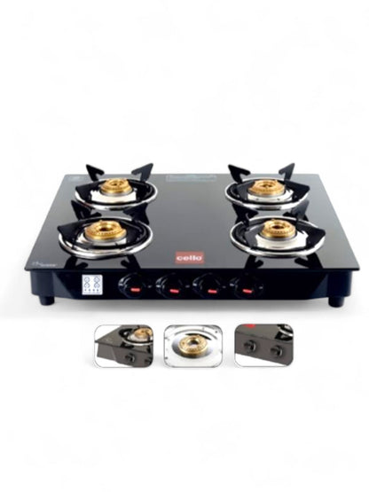 Cello 4 Burner Glass stove