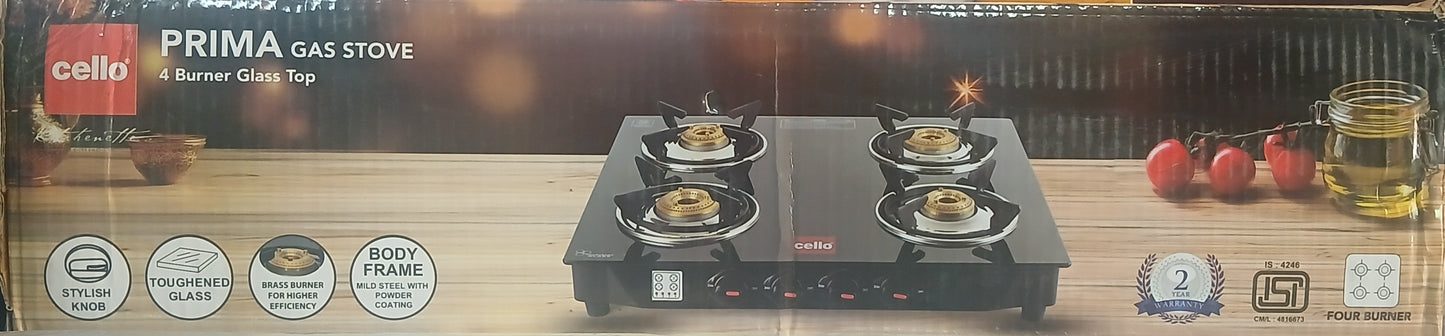 Cello 4 Burner Glass stove